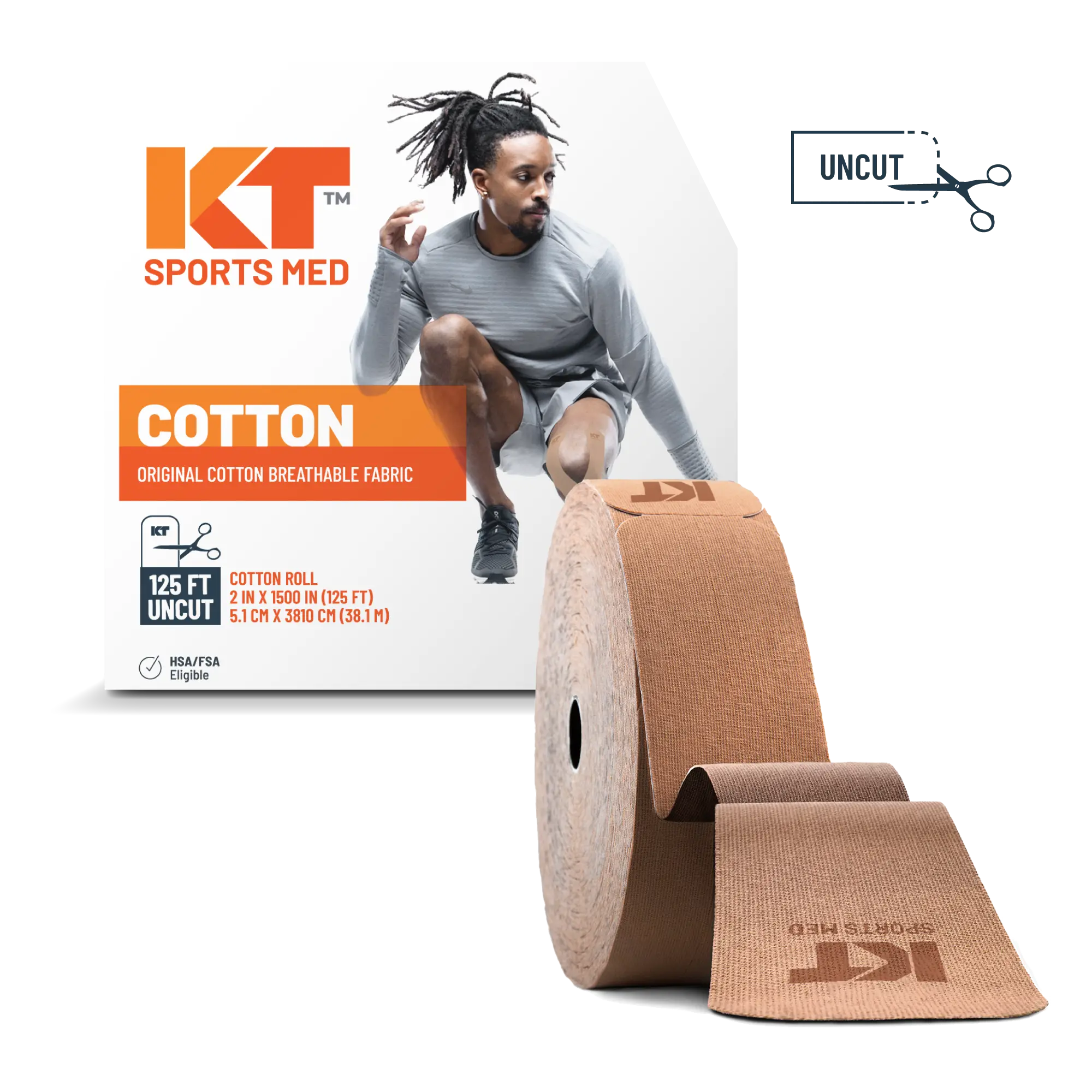 KT Tape Original Cotton 125 ft Uncut