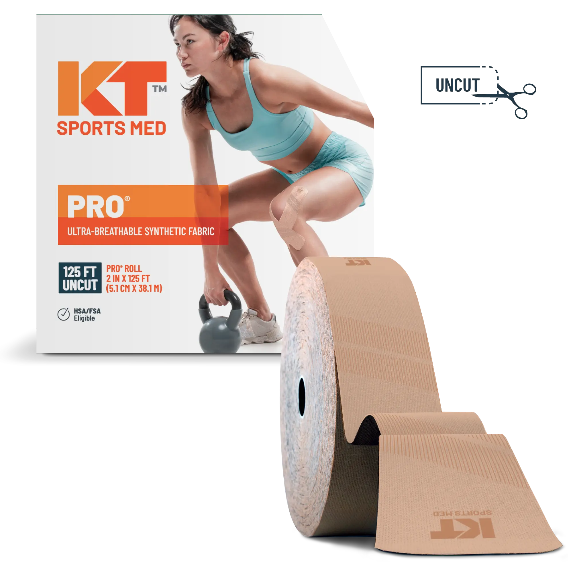 KT Tape Pro® Synthetic Kinesiology Tape. 125 ft Uncut