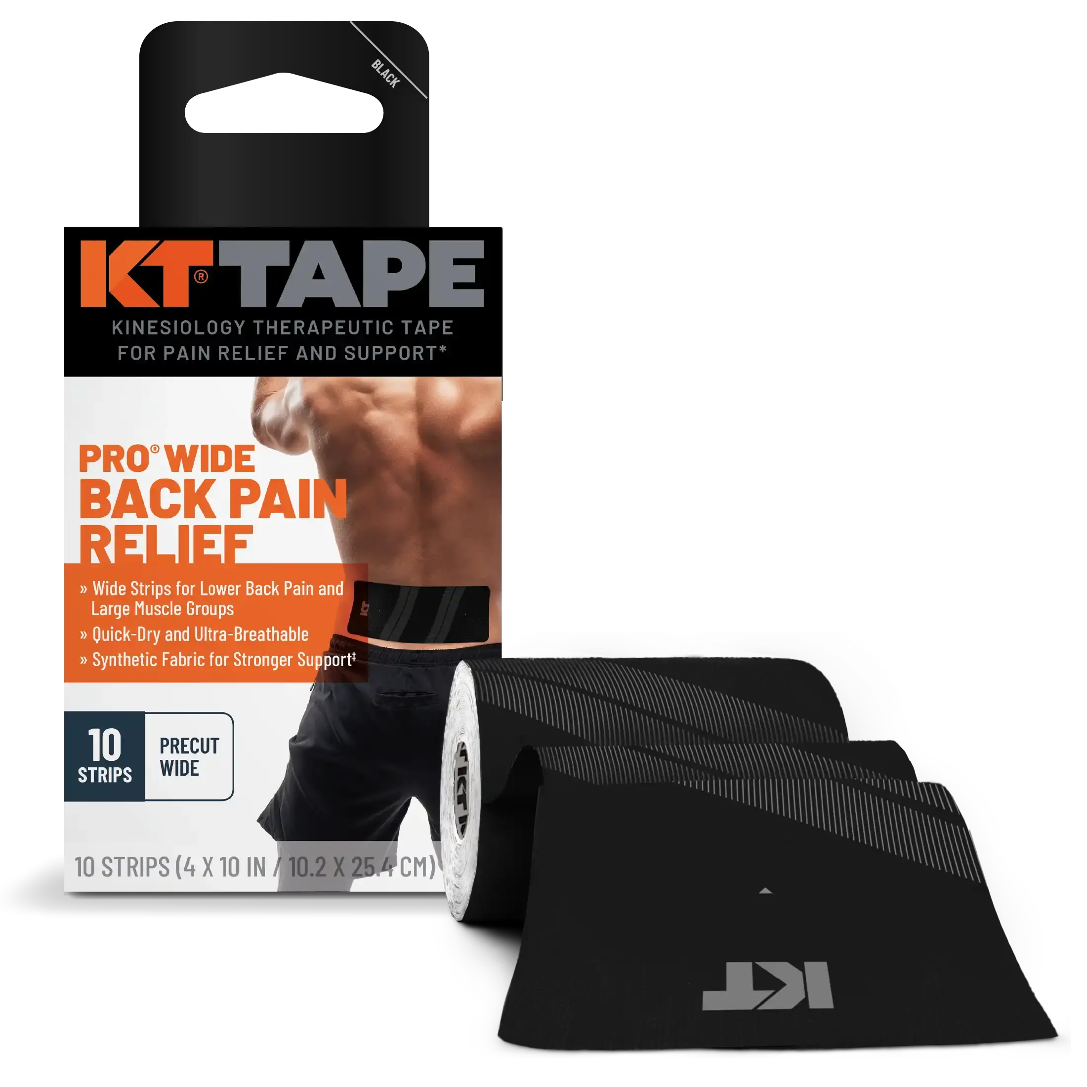 KT Tape Pro® Wide Kinesiology Tape. 4 Precut Strips